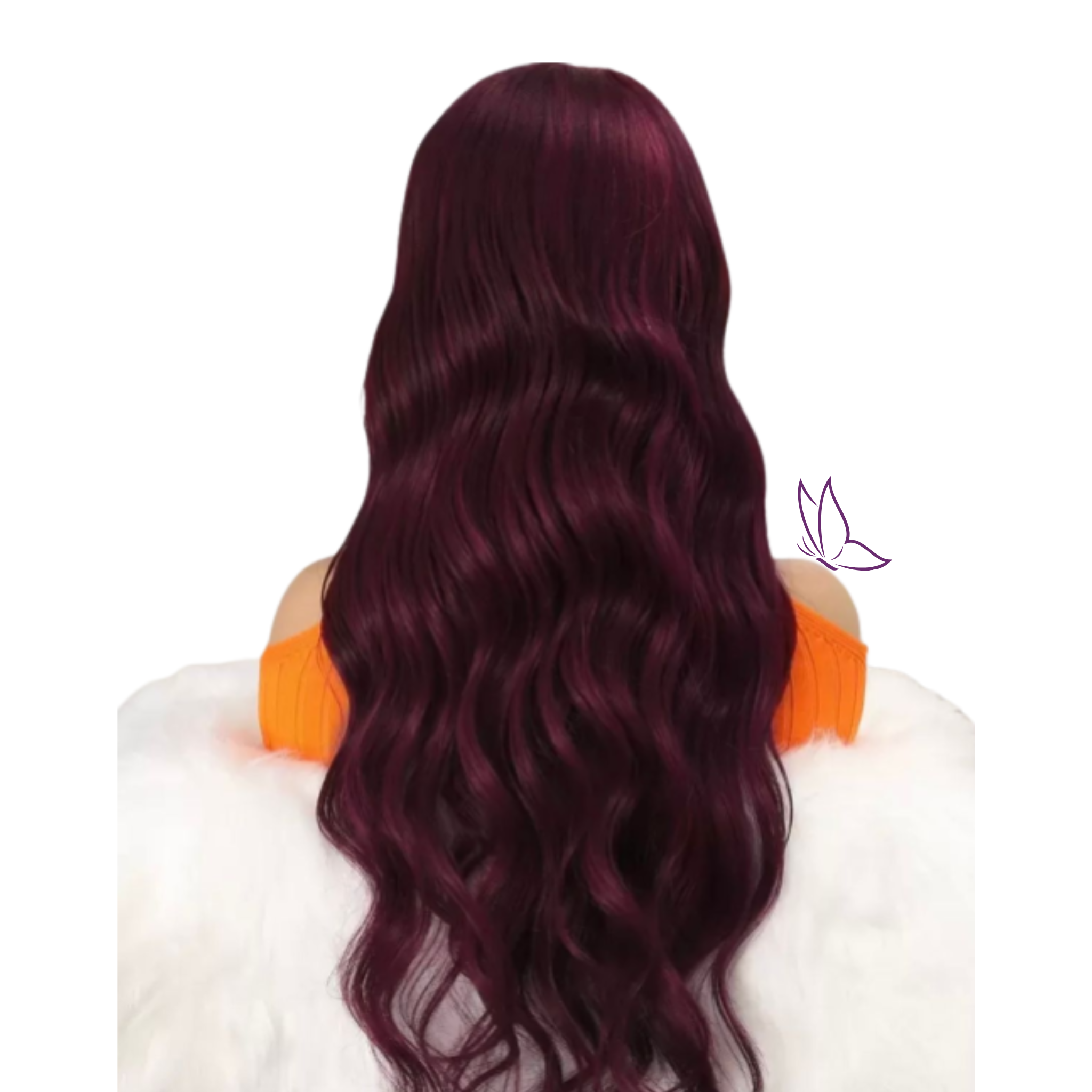 Burgundy 26inch Luxe Lace Front Wig - Human blend