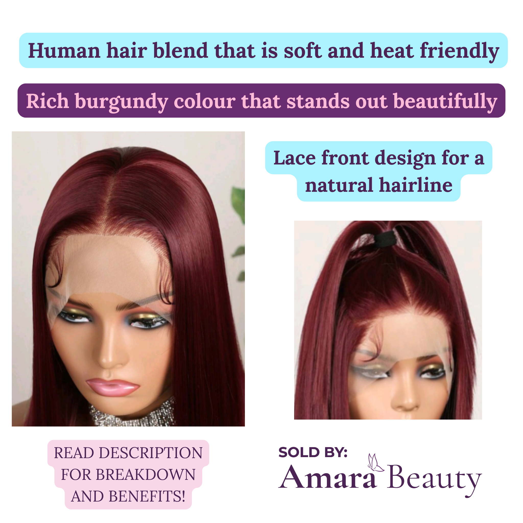 Ruby Luxe Bob Lace Front Wig - 16inch Human Blend