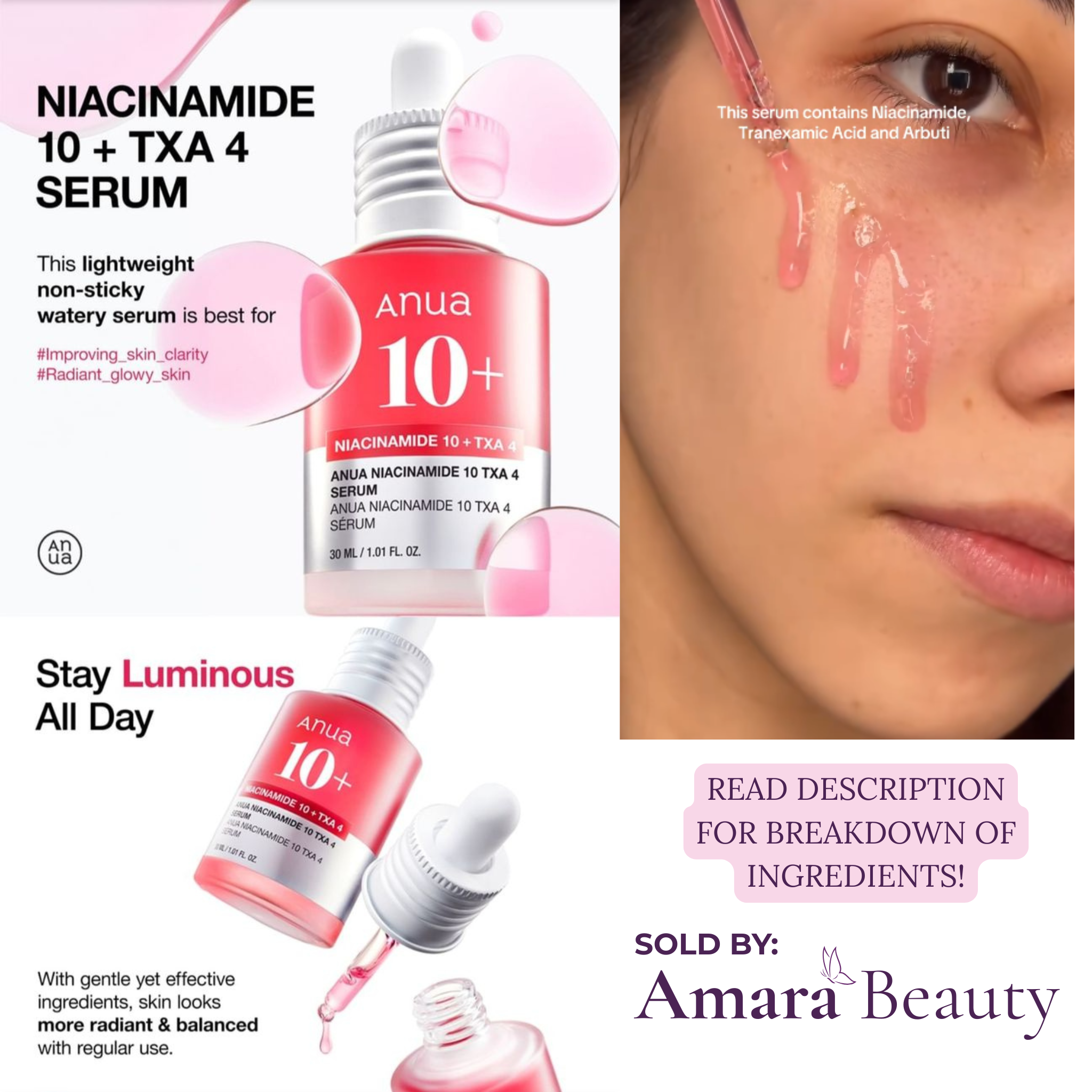VIRAL Anua Niacinamide + TXA Serum