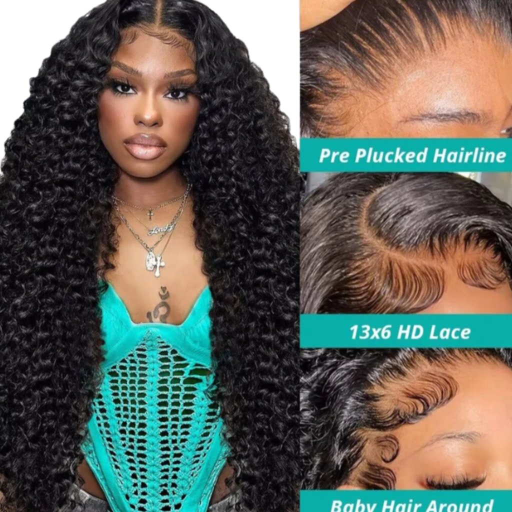 Glueless Curly 22inch HUMAN HAIR Wig
