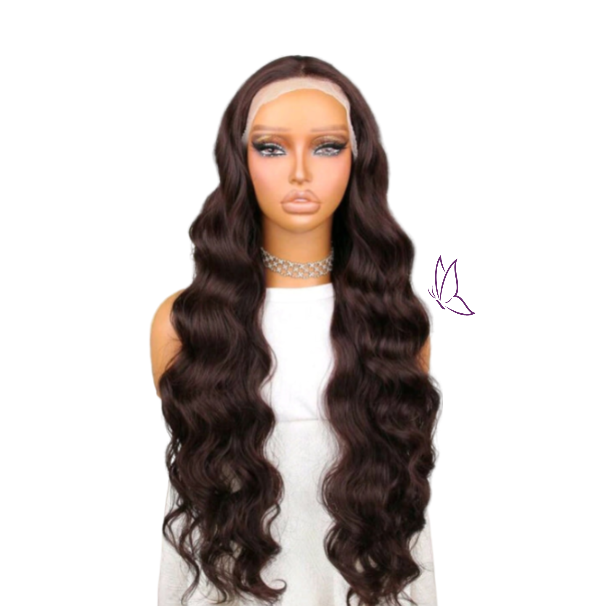 Front Lace Beautifully Brown Human Blend Wig